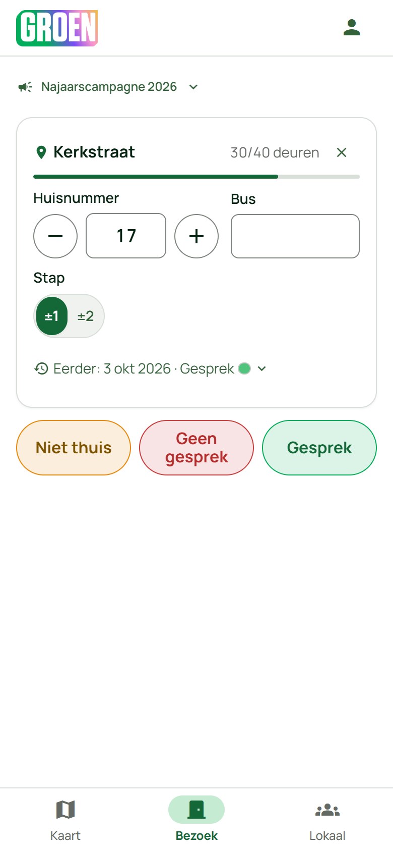 Het formulier aan de deur